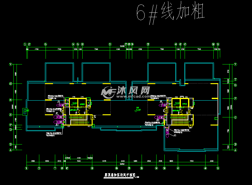 某花園小區8號通風排煙圖 - autocad通風除塵圖紙 - 沐風圖紙