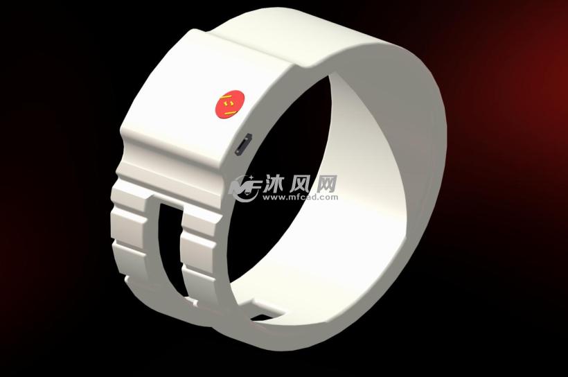 三视图芯片定位智能手环设计模型树特征模型图芯片定位智能手环设计