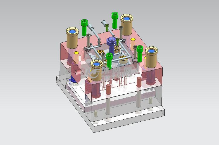 滚轮注塑模具设计【一模四腔-带三维图】 - 模具(塑料,五金) - 沐风