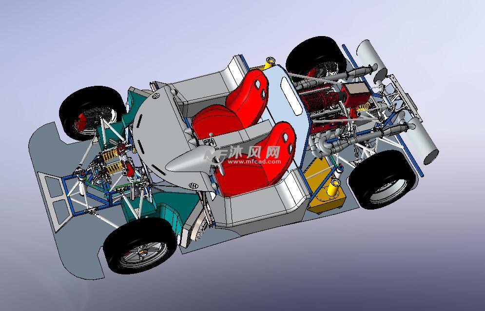 一辆赛车的完美结构 - solidworks交通工具模型下载 - 沐风图纸