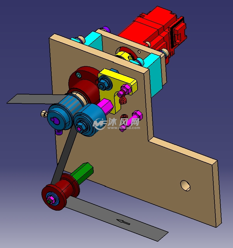 卷料送料机构步进电机弹簧预紧紧轮备轮连轴器折轮图纸描述利用滚轮送