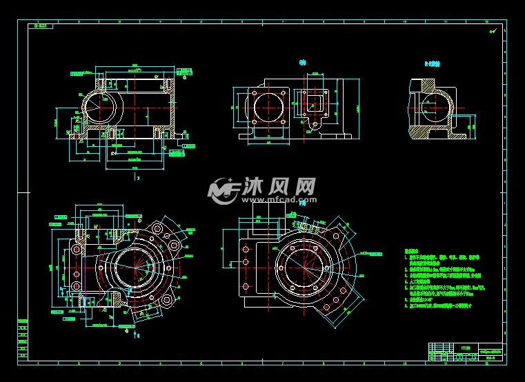 5的蜗轮箱体零件图
