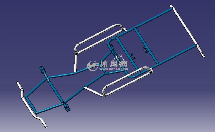 车框架左视图图纸描述卡丁车框架,卡丁车结构十分简单,由钢管式车架