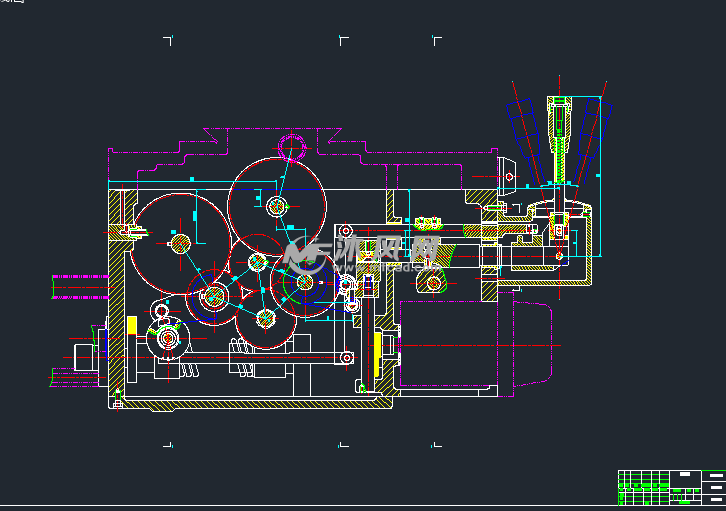 车床溜板箱整体装配图