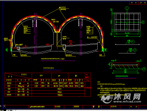 連拱隧道圖紙(cad竣工圖)