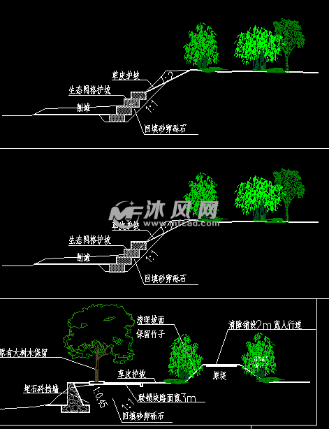 亲水平台河岸河坝景观设计详图