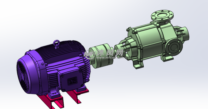 電機傳動組合系統設計模型圖 - solidworks傳動件和減速器模型下載