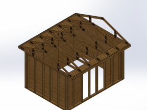 小木屋框架 - 建築模型圖紙 - 沐風網