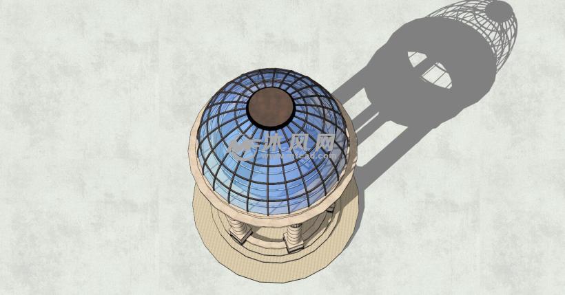 欧式现代风格造型亭子建筑模型