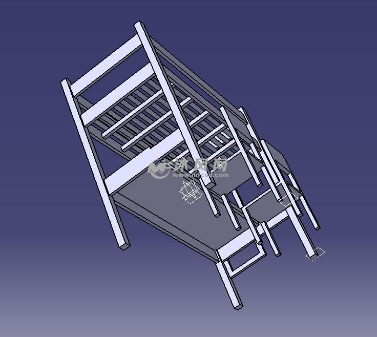 学校寝室床模型轴测图