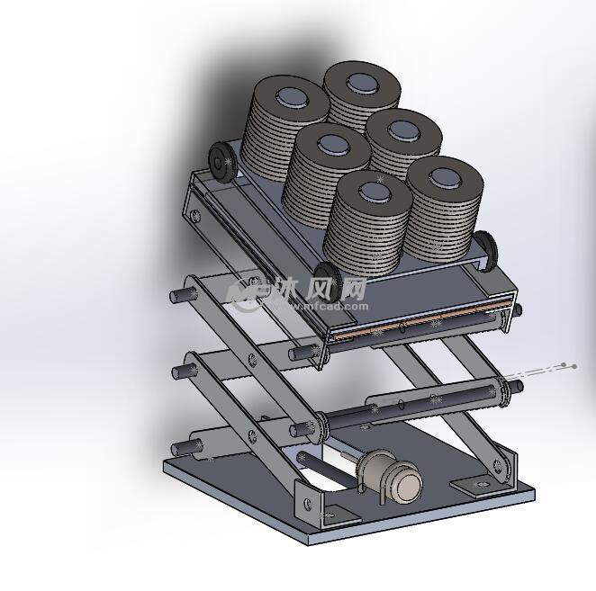 solidworks剪叉式升降机模型 - solidworks机械设备模型下载 - 沐风