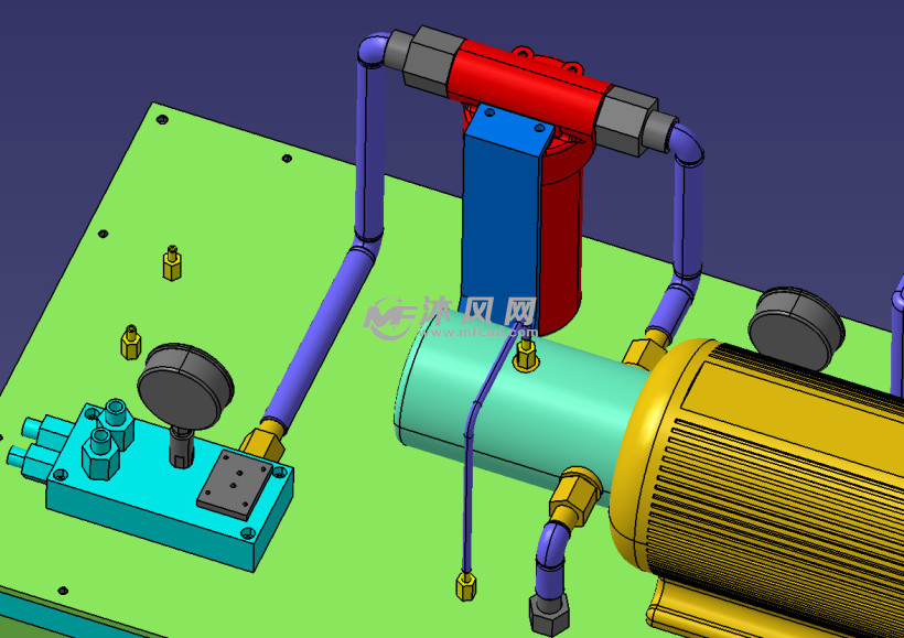 小型液压站3d模型 - catia机械设备 - 沐风图纸