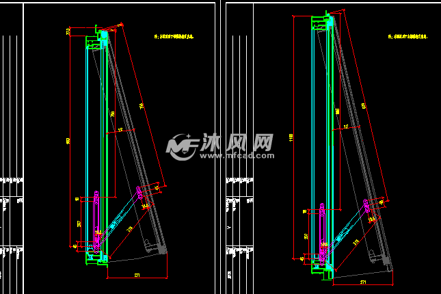 幕墙玻璃及开启扇加工构造详图 - cad宾馆酒店及其他公建装修图纸下载