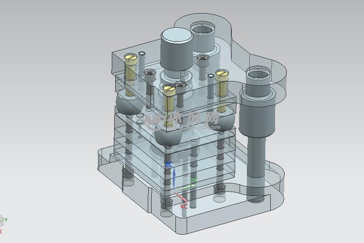 卡簧冷冲压模具设计带三维图