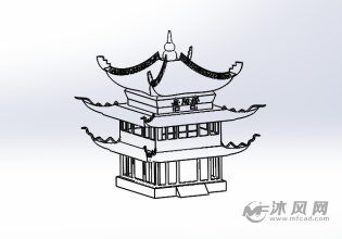 岳阳楼建筑设计模型-建筑模型图纸-沐风网