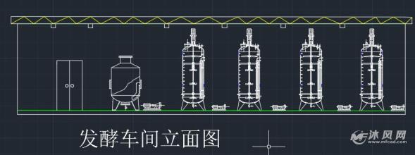 发酵车间立面图