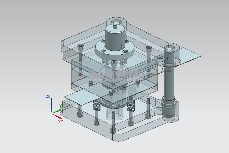 心形垫片冲压工艺及复合模具设计带三维图proe