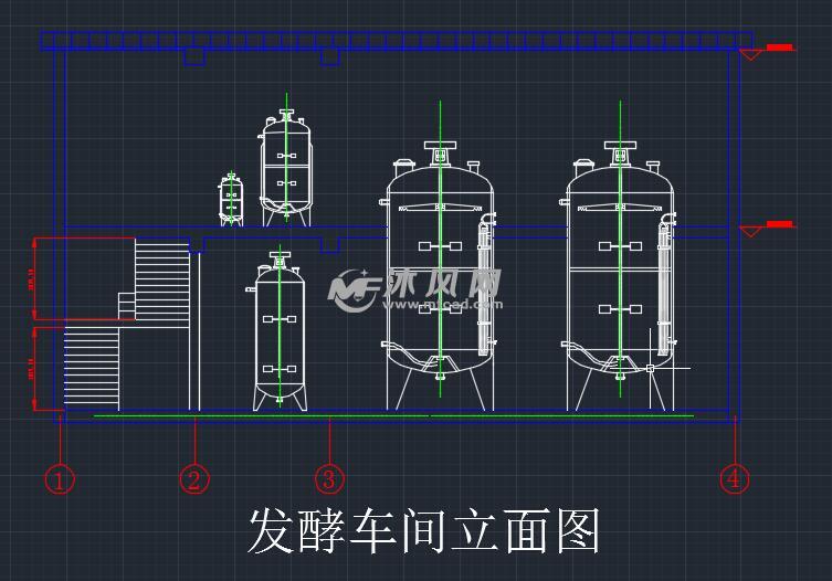 发酵车间立面图