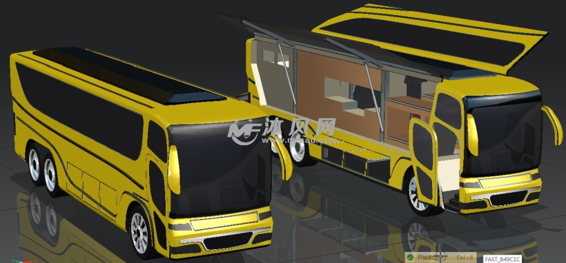 原创大巴房车模型