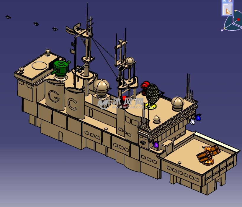 军舰舰岛模型