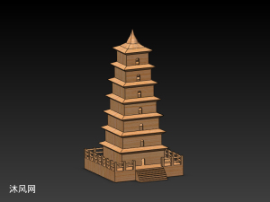 荐福寺小雁塔 sketchup中国古代建筑模型下载 沐风图纸