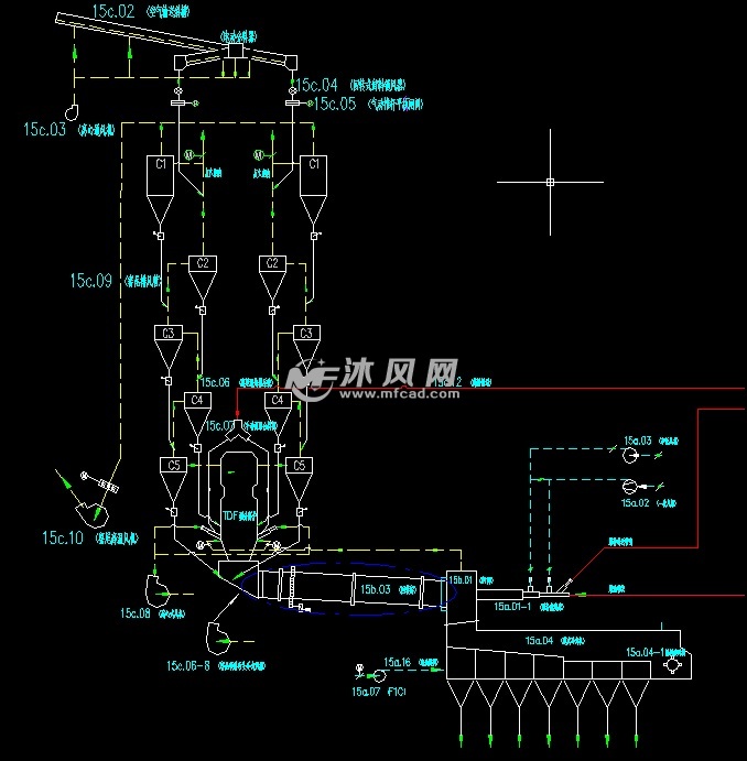 干法水泥回转窑工艺布置图