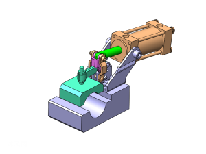 三维动画夹紧机械