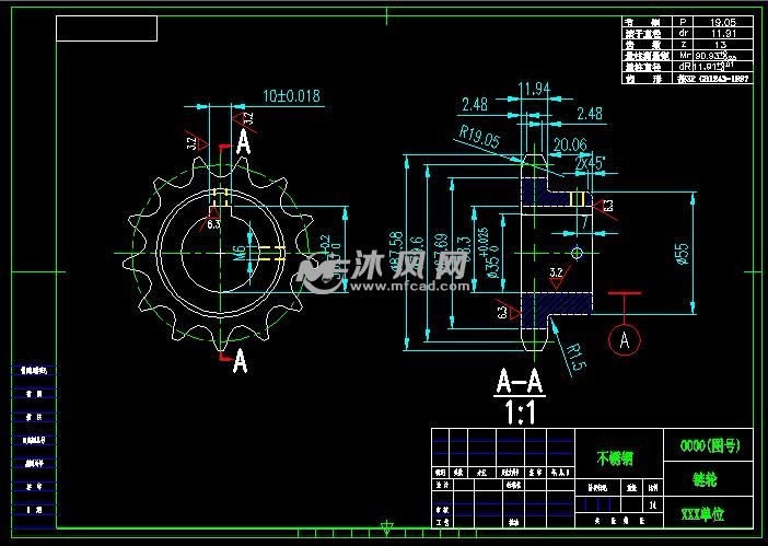 链轮标注图纸实例图片