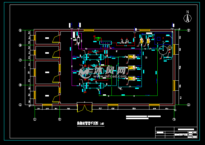 换热站管道平面图