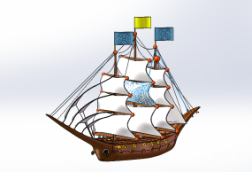 海盗船模型制作图纸图片