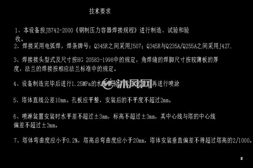 dn350氨气吸收填料塔装配图