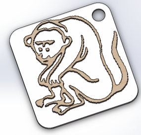 线切割十二生肖吊坠—猴子图纸合集的封面图