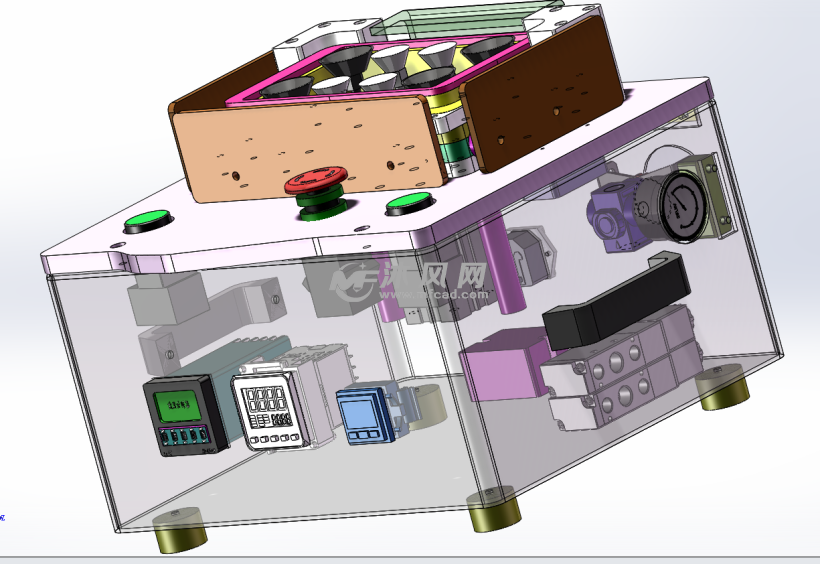箱体内部结构图,箱体采用钣金