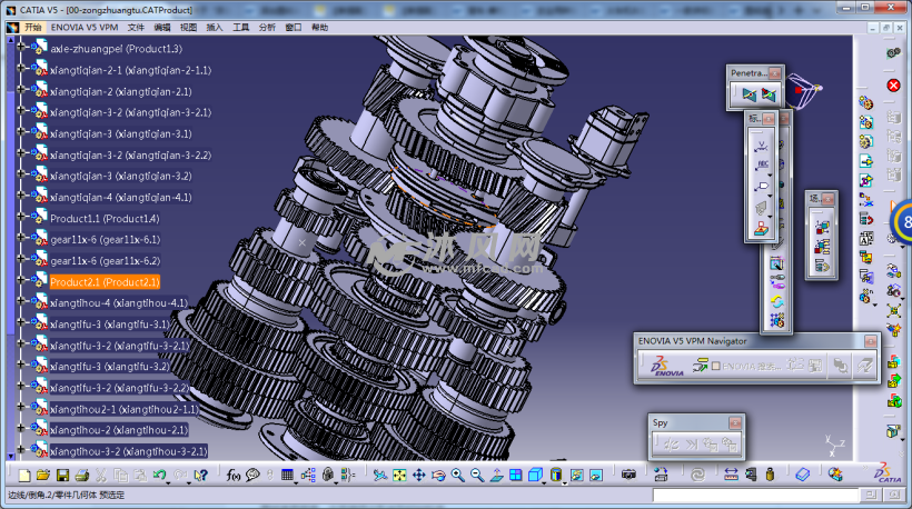 超詳細可編輯齒輪變速箱catia三維圖