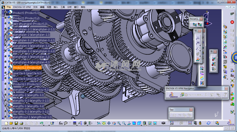 超詳細可編輯齒輪變速箱catia三維圖