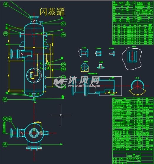 闪蒸罐cad设计图纸