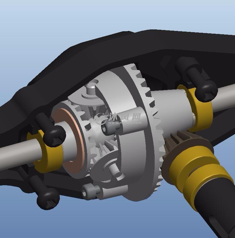 汽车后桥差速器三维模型 