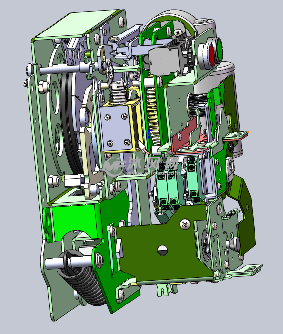 超精细充气柜电动操作机构三维图纸