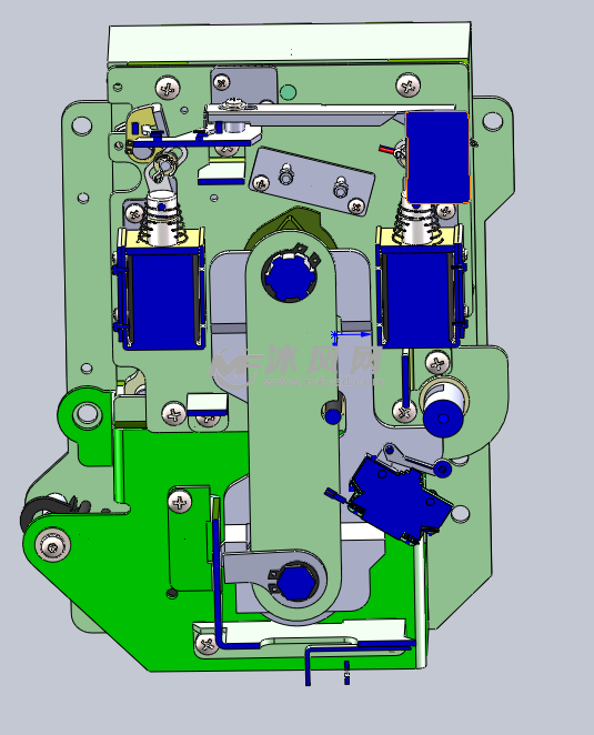 超精细充气柜电动操作机构三维图纸