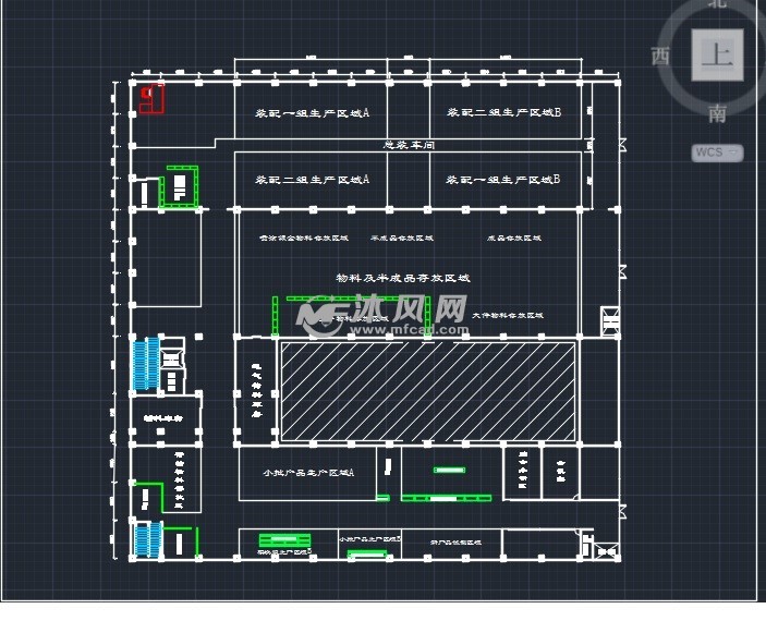 組裝工廠佈局 - autocad廠區規劃圖紙 - 沐風圖紙