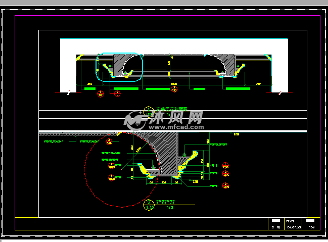 弧形灯槽剖面详图