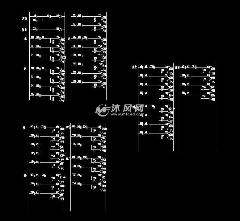五路口交通灯设计plc