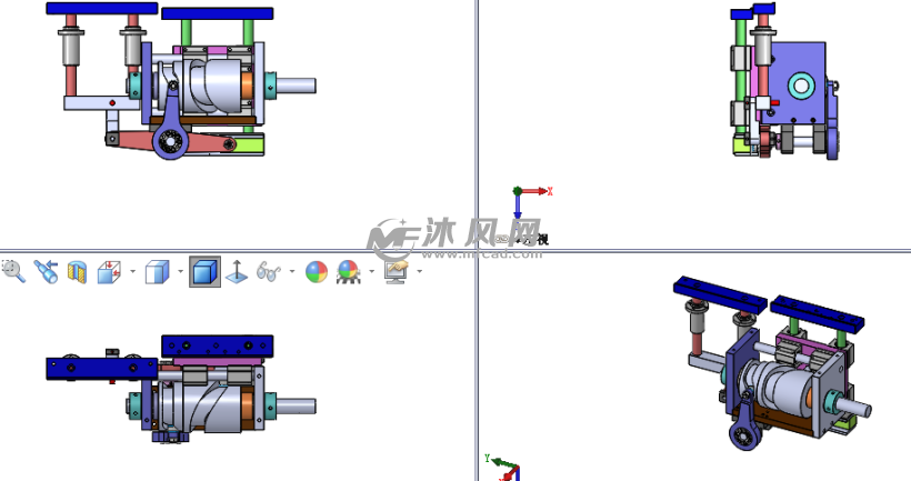 凸輪帶動水平和垂直移栽機構-雙工位 - 傳動件圖紙 - 沐風網