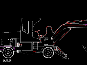 轮式挖掘机-wly3.0 - autocad普通工程机械图纸 - 沐风图纸
