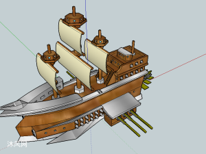 海盗船sketchup设计模型