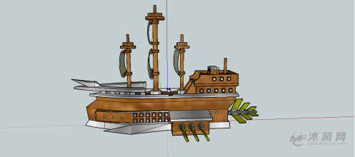 海盗船sketchup设计模型