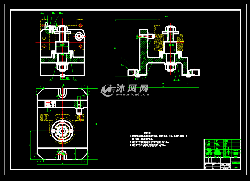 轴承座铣槽夹具装配图夹具体和工序卡