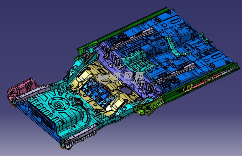 前后地板总成底部结构