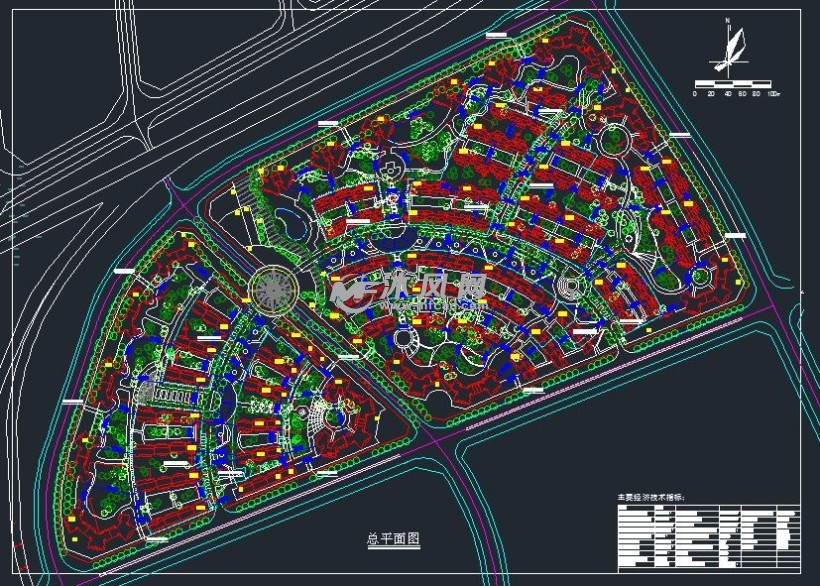 某高檔小區cad總平面圖