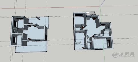 两款房屋建筑设计模型俯视图